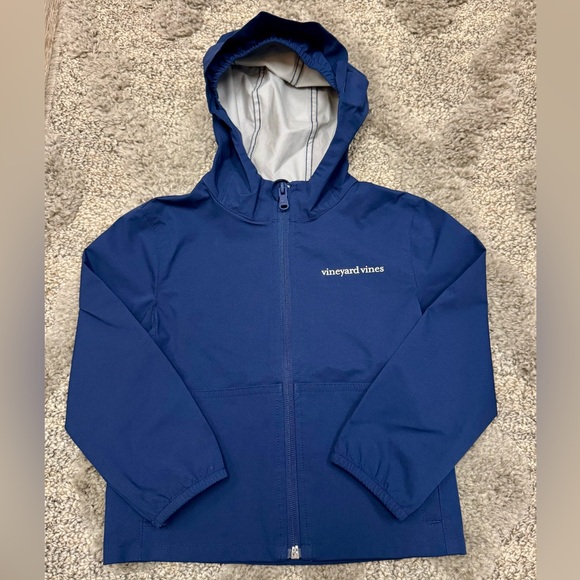 Vineyard Vines Navy and Light Gray Performance Toddler Rain Jacket - Picture 1 of 2